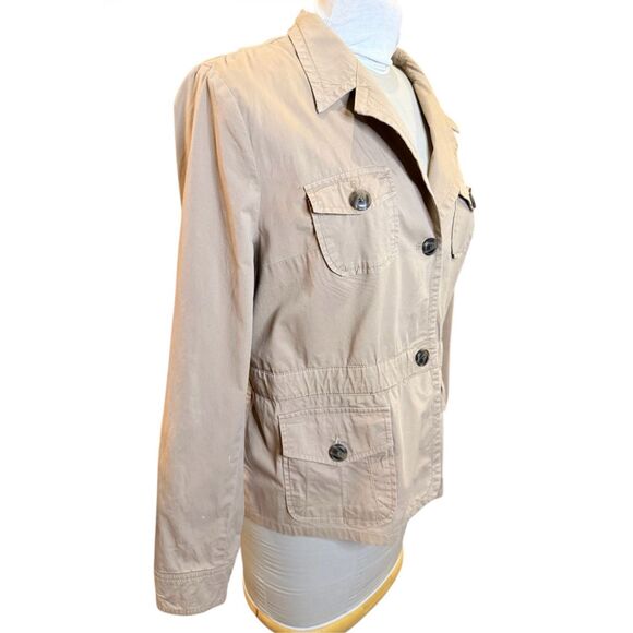 Charter Club Utility Jacket Sz. PL Khaki/Tan Unlined Lightweight - Picture 3 of 10